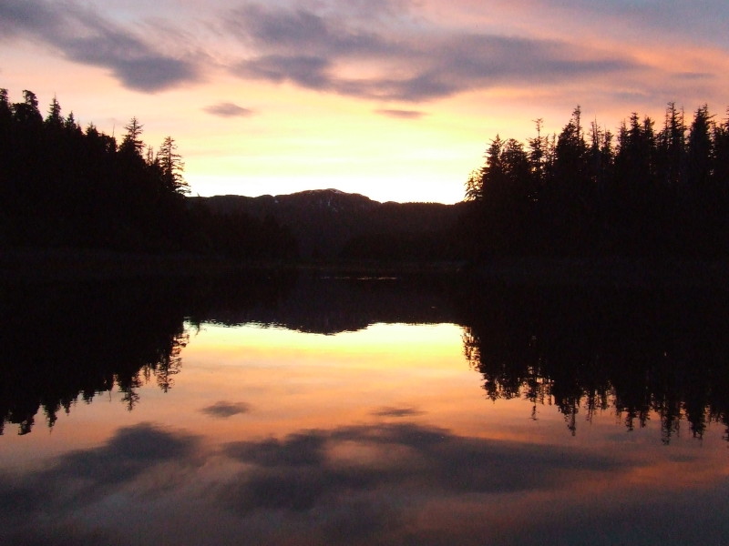 Smaller cove off of Baby Bear Cove at sunset.